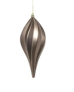 Pendente Di Vetro 20Cm Grigio Per Albero Di Natale
