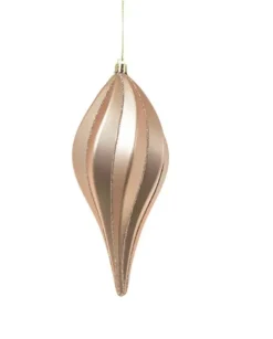 Pendente Di Vetro 20Cm Rosa Per Albero Di Natale
