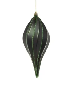 Pendente Di Vetro 20Cm Verde Per Albero Di Natale