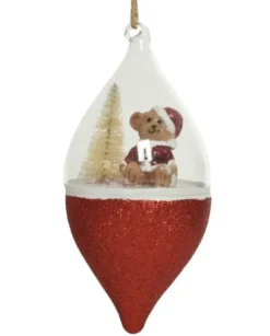 Pendente Di Vetro Decorato H15Cm Per Albero Di Natale 1Pz
