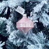 Pendente Di Vetro Rosa 80Mm 1Pz Per Albero Di Natale