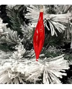 Pendente Di Vetro Rosso 3Cm 1Pz Per Albero Di Natale