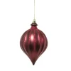 Pendente Tondo Di Vetro 15Cm Burgundy Per Albero Di Natale
