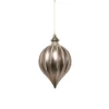 Pendente Tondo Di Vetro 15Cm Grigio Per Albero Di Natale