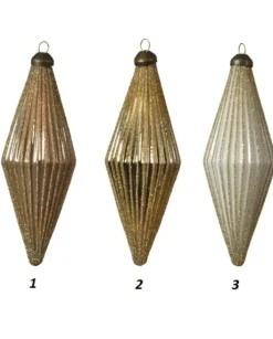 Pendenti Di Vetro Decorati 3 Colori 80Mm 2Pz