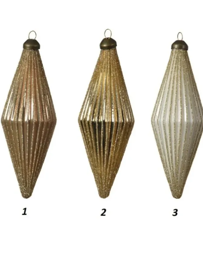 Pendenti Di Vetro Decorati 3 Colori 80Mm 2Pz