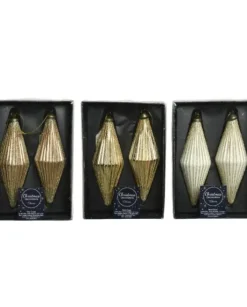 Pendenti Di Vetro Decorati 3 Colori 80Mm 2Pz