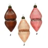 Pendenti Di Vetro Decorato 80Mm 2Pz 3 Colori Per Albero Di Natale