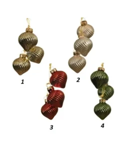 Pendenti Per Albero Di Natale 4 Colori Confezione 1 Tris