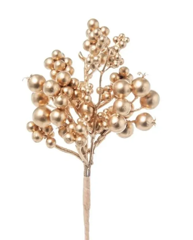 Pick Bacce 20Cm Oro Per Decorazioni Natalizie