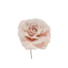 Pick Fiore Rosa Innevata Cipria 17Cm Per Decorazioni Natalizie