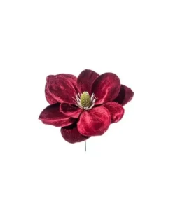 Pick Magnolia Deluxe Velvet 24Cm Burgundy Per Decorazioni Di Natale