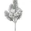 Pick Pino E Bacche Innevate 30Cm Per Decorazioni Di Natale