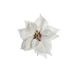 Pick Poinsettia Deluxe Velvet 20Cm Bianca Per Decorazioni Natalizie