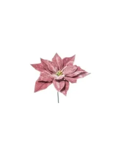 Pick Poinsettia Deluxe Velvet 19Cm Malva Per Decorazioni Natalizie