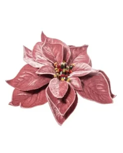 Pick Poinsettia Deluxe Velvet 20Cm Malva 20Cm Per Decorazioni Natalizie
