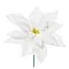 Pick Poinsettia Deluxe Velvet 19Cm Bianca Per Decorazioni Natalizie