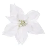 Pick Poinsettia Innevata Bianca Per Decorazioni Di Natale