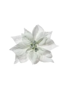 Pick Poinsettia Innevvata In Pvc Bianca 23Cm