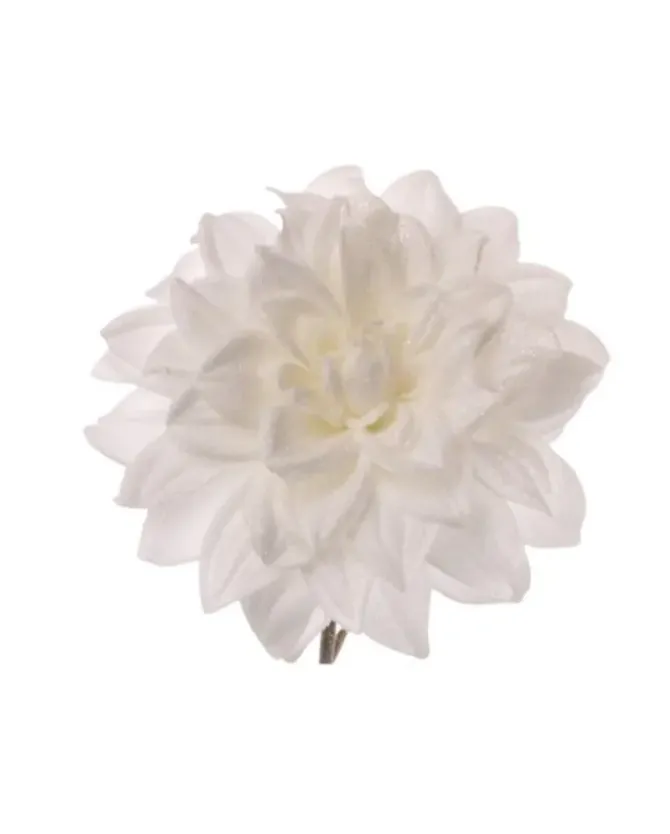 Pick Ramo Dalia 18Cm Bianca Per Decorazioni Di Natale
