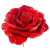 Pick Rosa Rossa Deluxe Velvet In Pvc 17Cm Per Decorazioni Natalizie