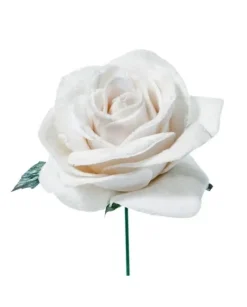 Pick Rosino Deluxe Velvet 16Cm Bianco Per Decorazioni Natalizie