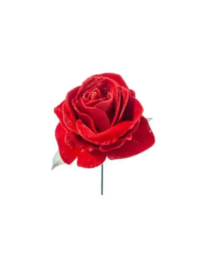 Pick Rosino Deluxe Velvet 16Cm Rosso Per Decorazioni Natalizie