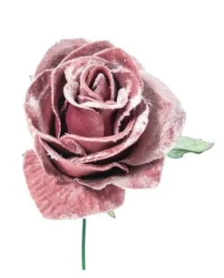 Pick Rosino Deluxe Velvet 16Cm Rosa Per Decorazioni Natalizie