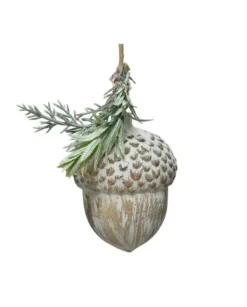 Pigna Decorativa Da Albero 8 Cm Inbiancata