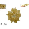 Poinsettia C/Pinzetta 25Cm Oro Art Df13D