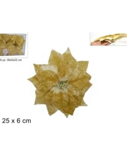Poinsettia C/Pinzetta 25Cm Oro Art Df13D