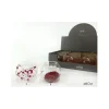 Portacandela In Vetro 8 Cm Con Perle Rosse 2 Varianti