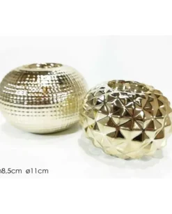 Porta Candela T Light Bombato Silver 2 Modelli Assortiti