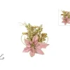 Prtacandela Con Stella Di Natale Rosa Antico 23X13X25Cm