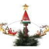 Puntale A Forma Di Slitta Di Babbo Natale Con Renne Con Movimento, Luce E Musica