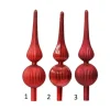 Puntale Albero In Vetro Opaco 3 Col Ass Altezza 31Cm D.8Cm Rosso