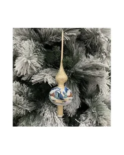 Puntale Di Vetro Decorato A Mano Champagne Per Albero Di Natale