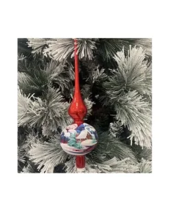 Puntale Di Vetro Decorato A Mano Per Albero Di Natale
