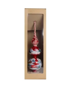 Puntale Di Vetro Decorato A Mano Per Albero Di Natale