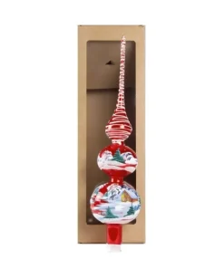 Puntale Di Vetro Decorato A Mano Per Albero Di Natale