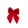 Puntale Fiocco Di Velluto Rosso 13X15Cm Per Decorazione Albero Di Natale