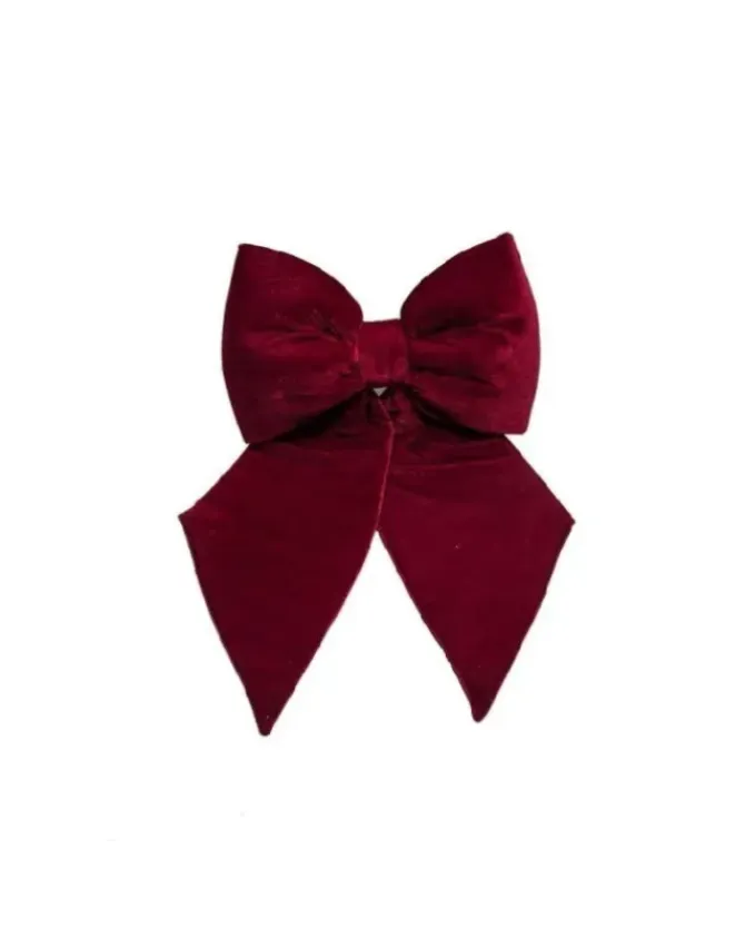 Puntale Fiocco Di Velluto 40X40Cm Burgundy Per Albero Di Natale E Addobbo