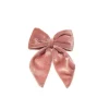 Puntale Fiocco Di Velluto 13X15Cm Rosa Per Decorazione Albero Di Natale