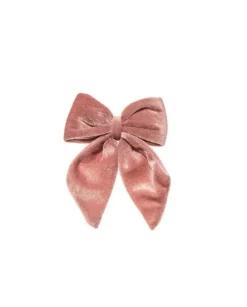 Puntale Fiocco Di Velluto 13X15Cm Rosa Per Decorazione Albero Di Natale