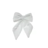 Puntale Fiocco Di Velluto 13X15Cm Bianco Per Decorazione Albero Di Natale