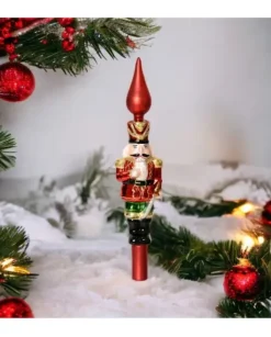 Puntale In Vetro Soldatino Schiaccianoci Sagomato 29 Cm