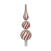 Puntale Per Albero A Strisce Rosse Glitter 31 Cm