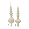 Puntale Per Albero In Vetro Bianco Antico Lucido In 2Varianti Alt. 35Cm