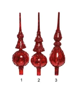 Puntale Rosso Glitterato Ancicato 31 Cm