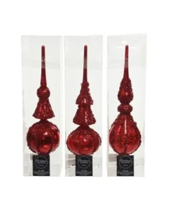 Puntale Rosso Glitterato Ancicato 31 Cm